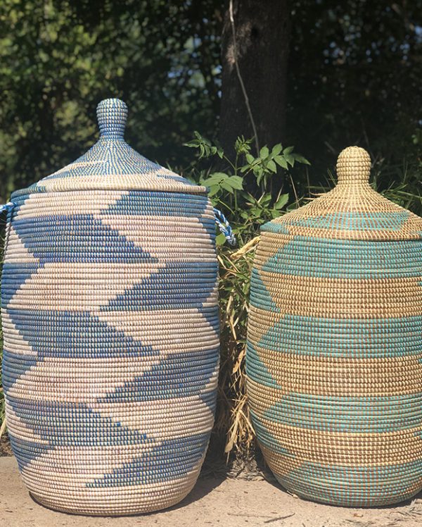 Large Woven Wool Wicker Basket